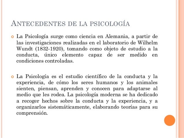 Antecedentes de la psicologia