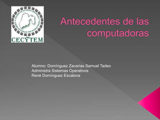 Alumno: Domínguez Zacarias Samuel Tadeo
Administra Sistemas Operativos
René Domínguez Escalona
 