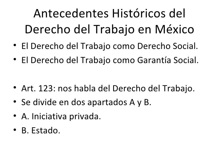 Antecedentes del derecho laboral