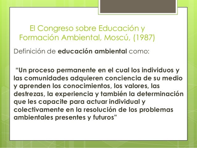 Antecedentes en educación ambiental