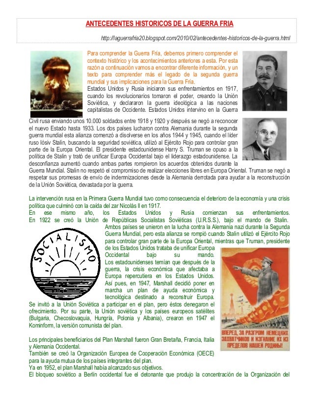 Antecedentes historicos de la guerra fria