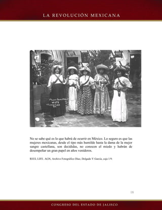 18
No se sabe qué es lo que habrá de ocurrir en México. Lo seguro es que las
mujeres mexicanas, desde el tipo más humilde hasta la dama de la mejor
sangre castellana, son decididas, no conocen el miedo y habrán de
desempeñar un gran papel en años venideros.
REEL LIFE. AGN, Archivo Fotográfico Díaz, Delgado Y García, caja 1/9.
 