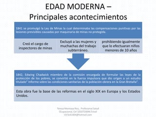 EDAD MODERNA – Principales acontecimientos Teresa Montoya Ríos,  Profesional Salud Ocupacional, Cel 3202720046 Email t3r3s41404@hotmail.com