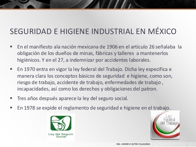 Antecedentes seguridad e higiene industrial