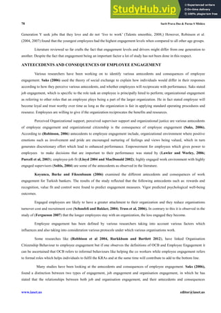 ANTECEDENTS AND CONSEQUENCES OF EMPLOYEE ENGAGEMENT A CRITICAL ANALYSIS ...