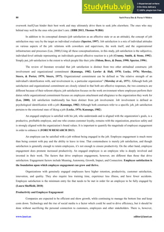 ANTECEDENTS AND CONSEQUENCES OF EMPLOYEE ENGAGEMENT A CRITICAL ANALYSIS ...