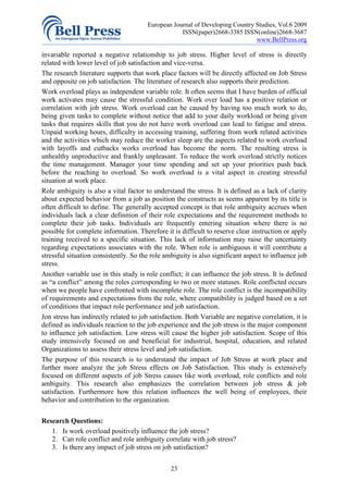 Antecedents of job stress and its impact on job | PDF