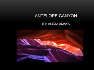 ANTELOPE CANYON
BY: ALEXA AMAYA
 