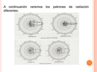 A continuación veremos los patrones de radiación
diferentes.
 