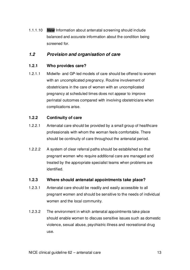 antenatal care To orient the participant to key concepts in antenatal care (anc), including the importance of focused (goal-directed) anc. antenatal care To orient the participant to key concepts in antenatal care (anc), including the importance of focused (goal-directed) anc.
