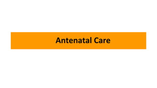Antenatal Care
 