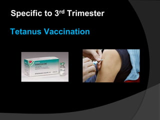 Tetanus Vaccination
Specific to 3rd Trimester
 