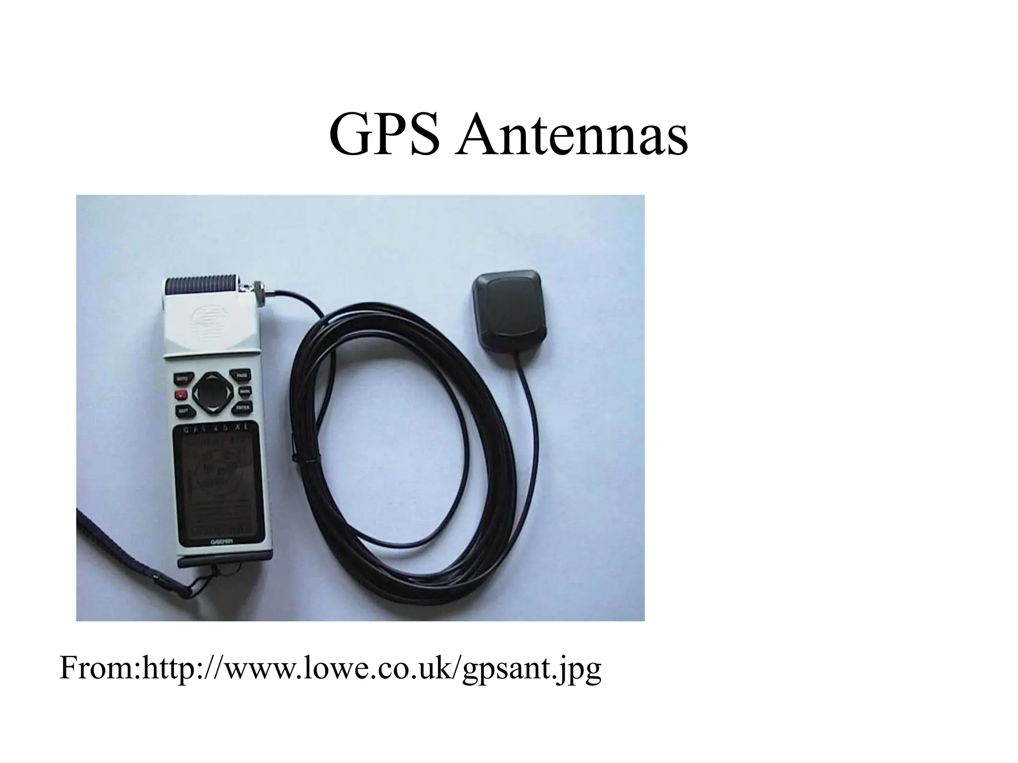 GPS Antennas
From:http://www.lowe.co.uk/gpsant.jpg
 