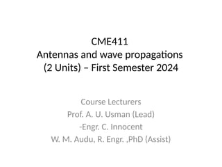 Comprehensive Study of Antennas and Electromagnetic Wave Propagation in ...