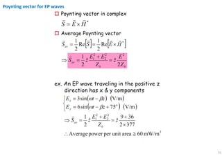31
Poynting vector for EP waves
 