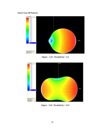 3.8.4.2 True 3D Patterns




                           Figure – 3.41 - Permittivity = 2.2




                           Figure – 3.42 - Permittivity = 11.9




                                       65
 