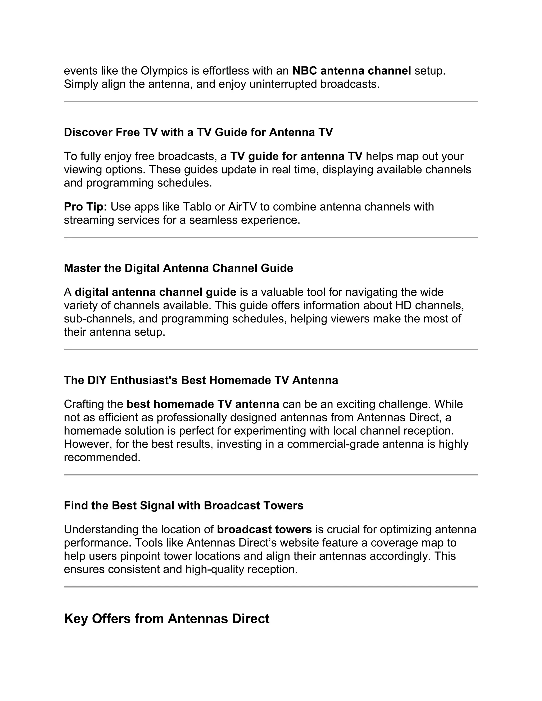 Tips for Antenna TVGuides AntennasDirect PDF