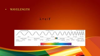 • WAVELENGTH
λ = c / f
 