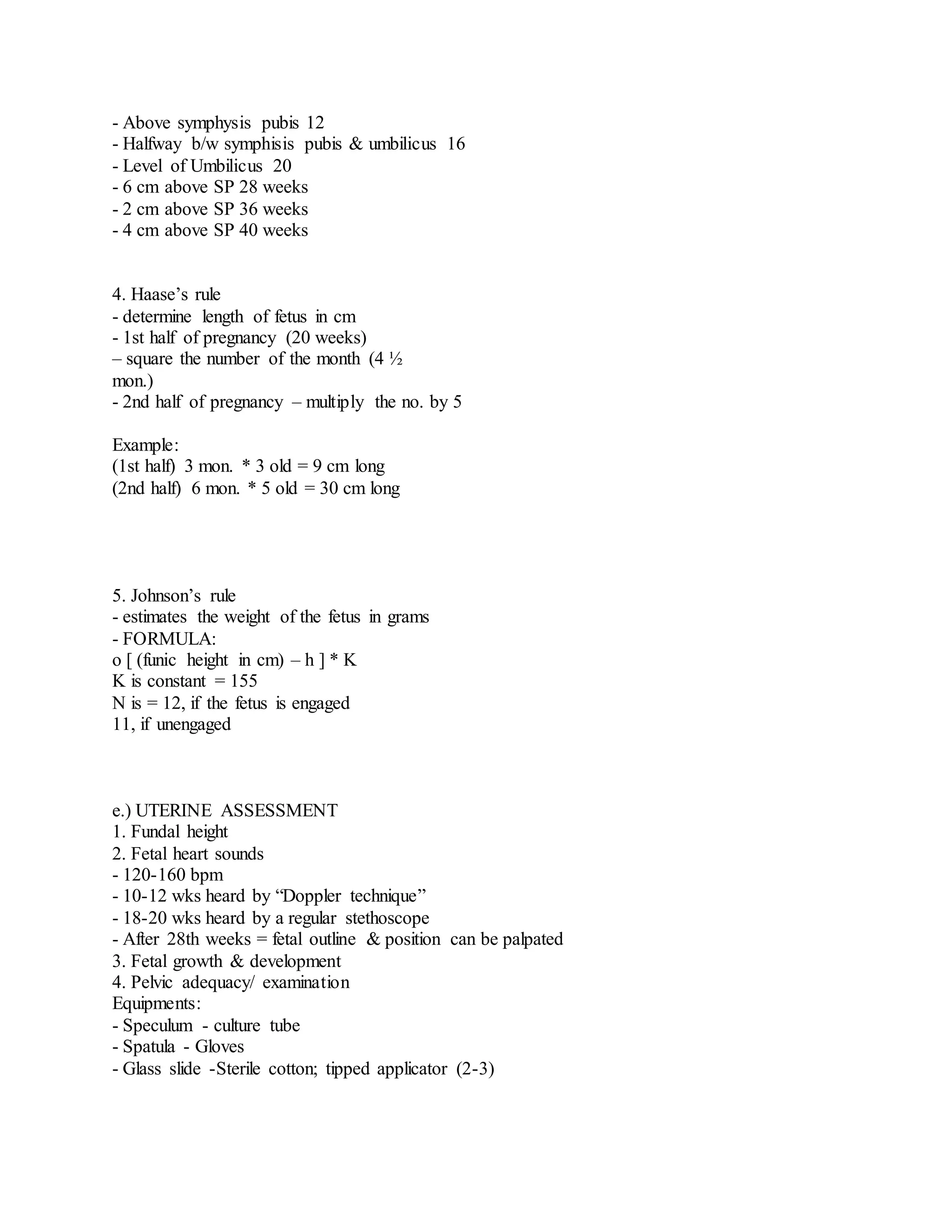 Antepartal nursing assessment | DOCX