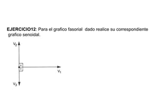 EJERCICIO12: Para el grafico fasorial dado realice su correspondiente
grafico senoidal.
 