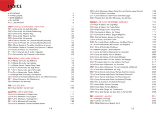 029 Jôf di Montasio, Colata Nera Rimmel+Diedro sopra Rimmel 139
030 Torre Palizza, Via Ursella 143
031 Jôf di Montasio, Via Il Paese delle Meraviglie 146
032 Pilastro N.O. del Jôf di Montasio, Via dell’Arco 150
CINQUE JÔF FUART, RIOFREDDO, RIOBIANCO 153
033 Ago di Villaco, Via Klug-Stagl 161
034 Ago di Villaco, Via Piussi-Bulfon 164
035 Area Rifugio Corsi, Vie sportive 167
036 Campanile di Villaco, Via Weiss 171
037 Campanile di Villaco, Spigolo Migliorini 175
038 Grande Nabois, Cengia dei Camosci 179
039 Jôf Fuart, Gola Nord Ovest 183
040 Torre delle Madri dei Camosci, Via Deye-Peters 187
041 Torre delle Madri dei Camosci, Via Angelina 192
042 Cima di Riofreddo, Via Bauer 195
043 Media Vergine, Camino Holzner 200
044 Cima del Vallone, Rampa Sud e cresta Est 203
045 Cima del Vallone, Via col Medico! 206
046 Cima del Vallone, Via Krobath-Metzger 209
047 Pinnacolo della Cima del Vallone, Via Metzger 213
048 Pinnacolo della Cima del Vallone, Via Piussi 217
049 Cima Alta di Riobianco, Via Normale 221
050 Cima Alta di Riobianco, Percorsi Integrale e Originale 223
051 Cima Alta di Riobianco, Via Klug 228
052 Cima Grande della Scala, Rampa Sud Est di destra 232
053 Cima Grande della Scala, Via Botteri-Cernuschi 235
054 Cima Piccola della Scala, Via Piemontese-Ive 239
055 Cima Piccola della Scala, Via Bulfoni-D’Eredità 242
056 Pan di Zucchero, Via Bulfon-Perissutti 245
057 Vetta Bella, Rampa Orientale 248
058 Vetta Bella, Rampa Mediana 251
059 Cima delle Cenge, Via Direttissima 254
060 Cima delle Cenge, Via Sac, Nani e chel de Nite 258
SEI MANGART, JALOVEC 261
061 Strugova, Via Kugy 265
062 Jalovec, Via Comici 269
063 Mala Mojstrovka, Spigolo Nord 275
PREFAZIONE 5
INTRODUZIONE 6
NOTE TECNICHE 7
GLI AUTORI 11
COLLABORATORI 13
UNO CAVALLO DI PONTEBBA, CRETA D’AIP 17
001 Creta d’Aip, Via della Bicicletta 22
002 Creta d’Aip, Via Kollnitz-Raditschnig 26
003 Creta d’Aip, Pilastro Biba 31
004 Creta d’Aip, Pilastro Sud Est 34
005 Creta d’Aip, Vie sportive 37
006 Creta di Pricotic, Via Lomasti-Mazzilis (placche) 41
007 Creta di Pricotic, Via Lomasti-Mazzilis (fessura) 45
008 Monte Cavallo di Pontebba, Via Gocce di tempo 48
009 Monte Cavallo di Pontebba, Via Guerrino Di Marco 52
010 Creta di Pricot, Via Pesamosca 56
011 Torre Clampil, Via Al a dite il Cippettin 60
012 Gartnerkofel, Via Trappola in Alta Quota 63
DUE SERNIO, GRAUZARIA, ZERMULA 67
013 Monte Zermula, Via di Destra 72
014 Monte Zermula, Via Meledes 76
015 Monte Sernio, Spigolo Nord Ovest 79
016 Torre Nuviernulis, Via degli Amici 82
017 Torre Nuviernulis, Camino Feruglio 85
018 Torre Nuviernulis, Diedro Bulfoni 88
019 Sfinge della Grauzaria, Via Flopland 91
020 Anticima Nord Est della Grauzaria, Via Gilberti-Soravito 95
021 Creta Grauzaria, Via Direttissima 98
022 Medace, Via Normale 102
TRE ZUC DAL BOR 105
023 Zuc Dal Bor, Via Normale 108
QUATTRO JÔF DI MONTASIO 111
024 Jôf di Montasio, Canalone Sud 117
025 Jôf di Montasio, Via di Dogna 121
026 Jôf di Montasio, Via Kugy-Horn 126
027 Jôf di Montasio, Diretta Kugy 130
028 Jôf di Montasio, Via del Canalone Rosso 135
14 15
 