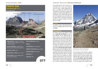 289288
Vie Normali Valle d’Aosta l Cervino
Cima gemella del Bec Carré, la Pointe Sud, o
Cima Bianca Sud, è ancora meno frequenta-
ta del suo vicino, in quanto leggermente più
bassa e più defilata dal Colle Inferiore delle
Cime Bianche. Da qui partono comunque due
possibili vie di salita di uguale difficoltà, che si
mantengono sui due versanti della cresta nord
per poi ricongiungersi poco prima della cima.
Per questo motivo si descrivono entrambi gli
itinerari, che si possono combinare in un breve
percorso ad anello.
ACCESSO
Da Châtillon si segue la SR46 della Valtournen-
che fino al parcheggio degli impianti di risalita
di Cervinia.
AVVICINAMENTO
Da Cervinia si sale con gli impianti di risalita
fino ai Laghi delle Cime Bianche (Lacs des les
Cimes Blanches, 2814 m). Dall’arrivo degli im-
pianti si seguono i chiari segnavia del Tour del
Monte Rosa (TMR) e del Grande Sentiero Walser
(GSW) salendo in direzione del Colle Superiore
delle Cime Bianche. Su un’ampia traccia, che poi
diventa un comodo sentiero, si sale su sfasciumi
fino al bivio con il sentiero 16 che scende verso il
Lac Golliet, che precede di poco l’ampio e quasi
impercettibile Colle Superiore delle Cime Bian-
che (Col Superior des Cimes Blanches, 2982 m,
1 h). Ignorata anche la traccia (TMR, GSW) che si
dirige verso Saint Jacques, si punta al ben visibile
Colle Inferiore delle Cime Bianche e al pilastro
roccioso del Bec Carré (segnavia 20, qualche
problema di orientamento in caso di scarsa visi-
bilità nonostante la presenza delle frecce gialle).
Si perde quota su sfasciumi per poi mettere pie-
de su una pista e, superato un piccolo laghetto
dove si specchia la Gran Sommetta, si oltrepas-
sa anche la deviazione per il Lac de Rollin e la
stazione di arrivo di un piccolo impianto, rigua-
dagnando infine quota fino ad arrivare a pochi
passi dal Colle Inferiore delle Cime Bianche
(Col Inferieur des Cimes Blanches, 2894 m, 1,30
h). Da qui si presentano due possibilità di salita.
PRIMI SALITORI: G. Bobba e C. Thérisod,
3 settembre 1904 (E. Whymper e J.A. Carrel
in data imprecisata)
PUNTO DI PARTENZA: Laghi delle Cime
Bianche (arrivo funivia omonima, 2814 m)
DISLIVELLO SALITA: 440 m
TEMPO SALITA / TOTALE: 2,10 h / 3,40 h
TIPO DI SALITA: sentiero segnato, traccia
con ometti, senza traccia
PUNTI DI APPOGGIO: nessuno
ACQUA: no
ATTREZZATURA: da escursionismo
PERIODO CONSIGLIATO: giugno-ottobre
FREQUENTAZIONE: molto bassa
DIFFICOLTÀ: EE
SALITA NEL: 2018
Valtournenche - Breuil-Cervinia l Pointe Sud (Cima Bianca Sud)
077
POINTE SUD
(CIMA BIANCA SUD) 2974 m
Versante nord
Pointe Sud Bec CarréMont Roisetta
Col Inferiour des Cimes Blanches
Col Superior des Cimes Blanches
L’ampia traccia che conduce al Colle Superiore
delle Cime Bianche, con il Cervino sullo sfondo.
ACCESSO
AVVICINAMENTO
 