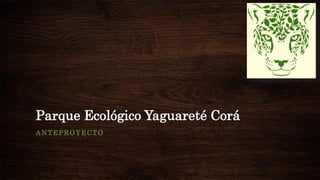 Parque Ecológico Yaguareté Corá
ANTEPROYECTO

 