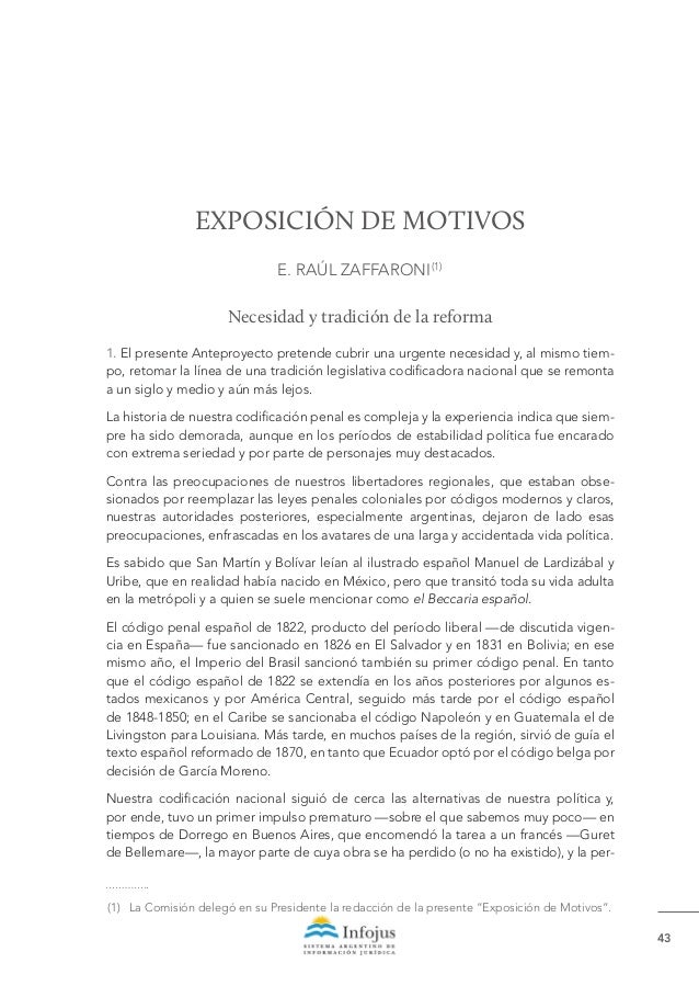 Anteproyecto Código Penal, Argentina.