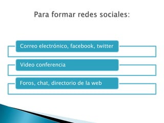 Para formar redes sociales: