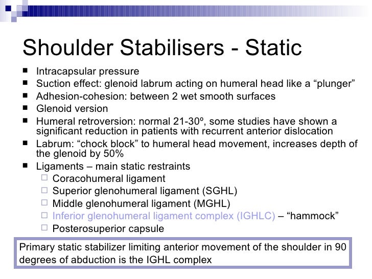 Anterior Glenohumeral Instability