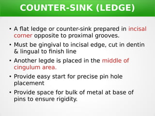 Pin Ledge Anterior Partial Veneer crown preparation | PDF