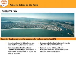 Ações no Estado de São Paulo


PORTOFER /ALL




Execução de obras para melhor desempenho no Porto de Santos (SP):
 