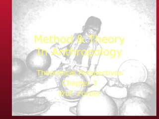Method & Theory In Anthropology Theoretical Perspectives Chapter 3 Prof. Fortier 