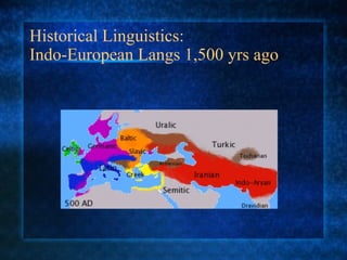 Historical Linguistics:  Indo-European Langs 1,500 yrs ago 