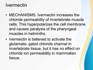 Anthelmintics drugs classification,history,mechanism of action and ...