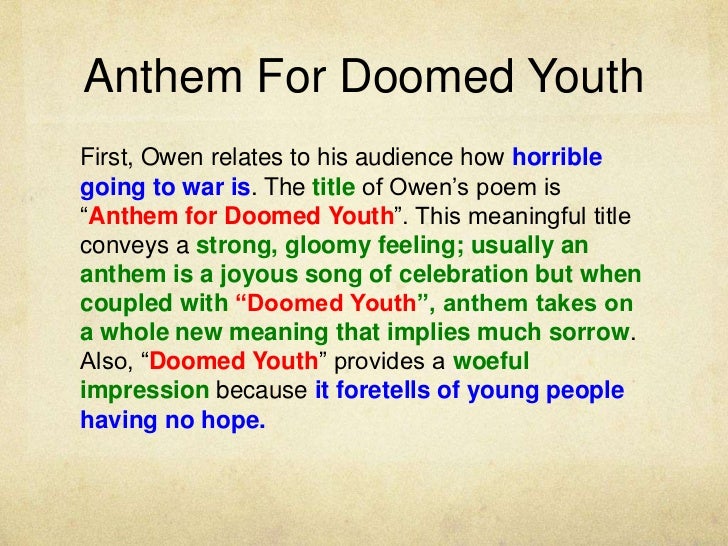 War poetry essay anthem for doomed youth