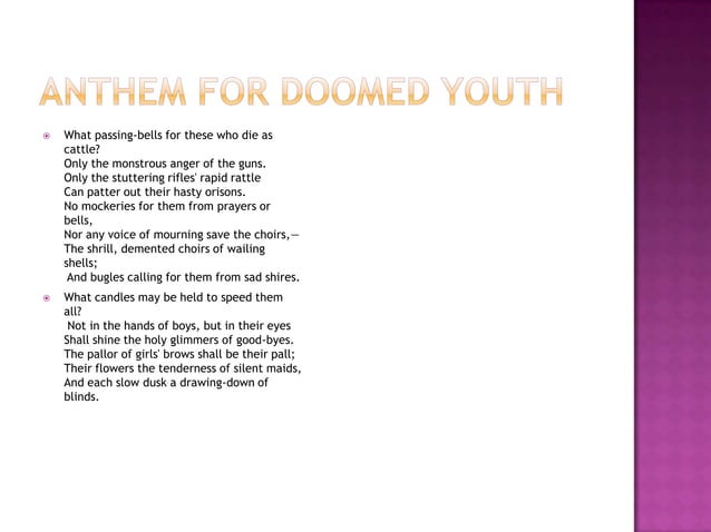 Anthem for doomed youth