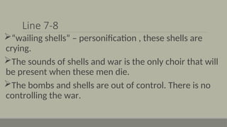 Crying Shells Poem Anthem for Doomed Youth Summary and Analysis.ppt