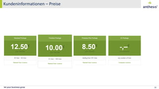 Kundeninformationen – Preise
16
 