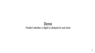 Demo
Predict whether a flight is delayed in real-time
10
 