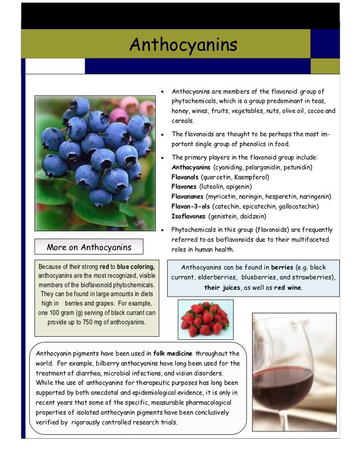 Health benefits of anthocyanins