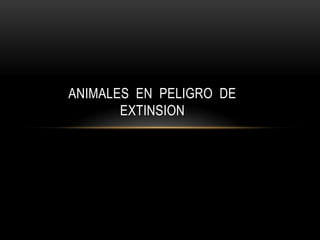 ANIMALES EN PELIGRO DE
       EXTINSION
 