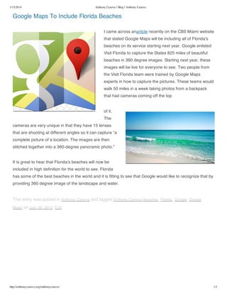 Google Maps To Include Florida Beaches