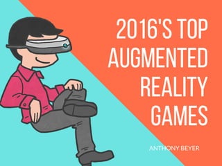 2016'S TOP
AUGMENTED
REALITY
GAMES
ANTHONY BEYER
 