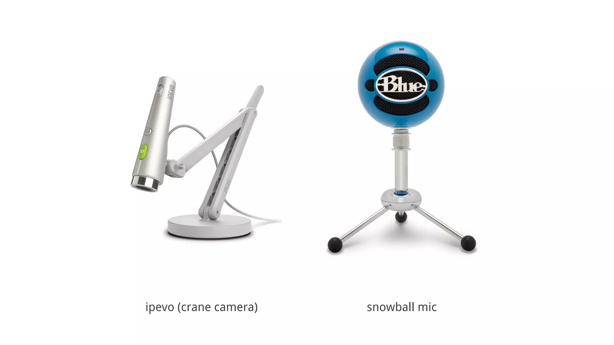 ipevo (crane camera) snowball mic