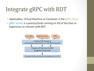 gRPC stack supporting Intel Resource Director technology (RDT)