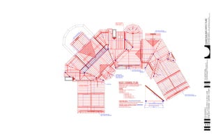 ARCHITECTUREresidential
DATE &
PHASE
PROJECT
SHEET No.
STEPHENCLUGGISH,Architect,
3101ChurchillRd.,Raleigh,N.C.27607PHONE/FAX:919-510-9477
WEB:www.residentialarchitecture.netEMAIL:info@residentialarchitecture.net
REITZRESIDENCE
LOT16&17atSEATRACE&HOLLYLANE
MOREHEADTOWNSHIP,CARTARETCOUNTY
1.12/11/2004SITEPLAN
2.2/8/2004PRECONSTRUCTIONSET
3.2/26/2004PERMIT&CONSTRUCTIONSET
4.
5.
ARC
3'-6"
12'
17'-5"
17'-21/2"
14'-4"
15'-4"
19'-6 1/2"
12'-5"
19'-10"
18'-2"
14'-91/2"
VALLEY TIES INTO
TRIPLE RAFTER
TIE VALLEY TO RIDGE
KING BELOW
BRACES-RAFTER
TO
BEAM
BRACES-RAFTER
TO
WALL
KING BELOWASSYMETRICAL HIPS-
KEEP OVERHANG EQUAL &
ADJUST PITCH & PLATE HT
TO KEEP FASCIA LEVEL
KING BELOW
DBL RAFTERS AT GABLE END
WALL TO FUNCTION AS WINDOW HDR
DBL RAFTERS AT GABLE END
WALL TO FUNCTION AS WINDOW HDR
DBL RAFTERS AT GABLE END
WALL TO FUNCTION AS WINDOW HDR
DBL RAFTERS AT GABLE END
WALL TO FUNCTION AS WINDOW HDR
DBLRAFTERSATGABLEEND
WALL
TO
FUNCTION
ASWINDOW
HDR
VALLEYBEAM_2-9.5"LVL
ROOF FRAMING PLAN
GRAPHIC RAFTER LAYOUT IS SCHEMATIC AND INTENDED FOR
CONSTRUCTION CLARITY. IT IS NOT A RAFTER SPECIFIC
ENGINEERING PLAN.
FRAMING
BEARINGWALLBELOWBEARINGWALLBELOW
BEAM
BELOW
VALLEYBEAM_1-9.5LVL
*TYPICAL RAFTER_2X8 @ 16" OC (MAX SPAN=16'-3")
*RIDGE MEMBER_2X12
*HIP MEMBER_2X10
*VALLEY BEAMS_20#LL+15#DL
1-2X10(MAX SPAN=10'-8")
2-2X10(MAX SPAN=13-6"')
1-1.75X9.5 LVL(MAX SPAN=14'-8")
2-1.75X9.5LVL(MAX SPAN=17'-6")
2-1.75X11.875 LVL(MAX SPAN=20'-8")
KNEE WALL BELOW
KNEEWALLBELOW
BEAM BELOW
VALLEYBEAM_2-2X10
BEARINGWALLBELOW
OVERFRAME AREAS
*POSSIBLE OVERFRAME AREAS ARE SHOWN AT DISCRETION OF BUILDER/FRAMER.
IF OVERFRAME NOT USED FOLLOW VALLEY SPAN LIMITS ABOVE.
*SEE CODE DETAIL FIGURE 703.7(a)-
DBL RAFTER WITH STEEL ANGLE ON ROOF
MASONRY VENEER SUPPORT AT ROOF
MAX HOR SPAN LIMITED BY LUMBER LENGTH
MAX STRUCTURAL SPAN PER CODE
24' LUMBER LENGTH
BEARINGWALLBELOW
VALLEY BEAM_2-2X10
VALLEYBEAM_2-2X10
VALLEY BEAM_1-2X10
VALLEYBEAM_1-2X10
A-4.2
 