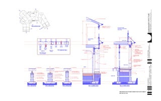 ARCHITECTUREresidential
DATE &
PHASE
PROJECT
SHEET No.
STEPHENCLUGGISH,Architect,
3101ChurchillRd.,Raleigh,N.C.27607PHONE/FAX:919-510-9477
WEB:www.residentialarchitecture.netEMAIL:info@residentialarchitecture.net
REITZRESIDENCE
LOT16&17atSEATRACE&HOLLYLANE
MOREHEADTOWNSHIP,CARTARETCOUNTY
1.12/11/2004SITEPLAN
2.2/8/2004PRECONSTRUCTIONSET
3.2/26/2004PERMIT&CONSTRUCTIONSET
4.
5.
8'-10"
VERIFYINFIELD
6 1/2"6 1/2"
4'-6"
8'-8"
10'-4.5"
7'-4"
7 1/2"
1'-2"
7"
10'-11/2"
1'-31/2"
1'-4"
5'-0"
8'H OVERHEAD STEEL DOOR
TYPE 2_ 3'-4" X 3'-4" X 10"D CONC
2-11.875 LVL DROP GIRDER BEYOND
5/8 PVC SHEET CUT TO ARCH GEOMETRY
1" ARCH SHEET CUT TRIM
5/8"PVC SHEET ARCH
1X6
1X6
1X6
1X6
5/8"PVC SHEET
LVL HEADERS
2X6 FRAME WALL
CANTILEVER FLOOR JOISTS
16" X 16" CONC BLOCK PIER
UNDISTURBED AND WITH MIN 2000 PSF BEARING
14" ENGINEERED JOISTS
OPTIONAL TREATED BEARING PLATE
OR STEEL SHIMS PER BUILDER PRACTICE
ALL PIERS TOP 8" TO BE SOLID OR FILLED
TYPE 3_2'-8"X2'-8" X 10" D CONC
ALL PIERS TOP 8" TO BE SOLID OR FILLED
UNDISTURBED AND WITH MIN 2000 PSF BEARING
14" ENGINEERED JOISTS
OPTIONAL TREATED BEARING PLATE
OR STEEL SHIMS PER BUILDER PRACTICE
ALL PIERS TOP 8" TO BE SOLID OR FILLED
16" X 16" CONC BLOCK PIER
UNDISTURBED AND WITH MIN 2000 PSF BEARING
2-11.875 LVL DROP GIRDER
TYPE 1_2'-8"X2'-8" X 10" D CONC
TYPE 2_ 3'-4" X 3'-4" X 10"D CONC
14" ENGINEERED JOISTS
5 IN 12 PITCH THESE 2 GARAGE SHEDS
SINGLE TIER FRIEZE THESE GARAGE SHED
DORMERS ONLY
RIP FOR FRIEZE & HEAD TRIM AS REQ'D
TYP DROP PORCH BEAM-4 LOCATIONS
*2-2X8 PLATES
*2-TIER TRIM INSIDE &OUTSIDE
*3-2X10 PACKED OUT TO 7.5"
*PACK OUT TECHNIQUE PER BUILDER
CENTERLINE OF COL & BEAM
FROM FOUNDATION CONTROL
OUTLINE
TAPERED STRUCTURAL COLUMN.
SUGGESTED VENDOR IS TURNKEY INDUSTRIES
888.782.3908 www.turnkeymillwork.com
6X6 PT STRUCTURAL POST WITHIN
PVC SHELL HOUSING
ANCHOR BASE PLATE CONNECTING 6X6
TO FOUNDATION AS SELECTED WITH
CONTRACTOR
FILL
FLASHING
24"X24" CONC BLOCK PIER
OFFICE/EXERCISE
SIMILAR
TYP BEAM DETAILSFAMILY RM &
KITCHEN
FLUSH
BEAM
GARAGE
SEE PS6 FOR UPPER
FLOOR/ROOF CONSTRUCTION
THIS SECTION
CRAWL SPACE
MAIN FLOOR
UPPER FLOOR
WS2 @ FRONT PORCH
FRONT PORCH
WS1 @ GARAGE DOOR
FLUSH
BEAM UP
FLUSH
STEEL
BEAM
PARTITION
SUPPORT
DROP
DRESSED
BEAM
FINAL TRIM PACK OUT
TO BE DETERMINED
DROP
FALSE
BEAM
DINING RM
TYPE 3 PIER DETAILTYPE 1 PIER DETAIL TYPE 2 PIER DETAIL
CRAWL SPACE
4" GARAGE SLAB
CEDAR SHINGLES
5/4X6 HEAD TRIM
MIN WALL THICKNESS-
4" STONE/4" BLOCK/4" STONE
(STONE MAY BE WIDER)
OVERHANG DETAILS REMAINS
CONSISTENT
5/4X5
8" BLOCK
FRIEZE DETAILS REMAINS CONSISTENT
3.5" DIA STEEL POST WITH 6X6 BEARING PLATE
DIRECT ON PIER
FRIEZE DETAILS REMAINS CONSISTENT
DROP BEAM DETAILS
REMAINS CONSISTENT
OVERHANG DETAILS REMAINS
CONSISTENT
PVC DRIP
WS3
WS4
WS2
WS1
WS1_SIMILAR
WS6WS5
WS7
WS4
WALL SECTION KEY PLAN
A-7.1
DRAWINGS HAVE BEEN REDUCED TO FIT SHEET
DO NOT SCALE
 
