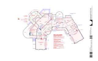 ARCHITECTUREresidential
DATE &
PHASE
PROJECT
SHEET No.
STEPHENCLUGGISH,Architect,
3101ChurchillRd.,Raleigh,N.C.27607PHONE/FAX:919-510-9477
WEB:www.residentialarchitecture.netEMAIL:info@residentialarchitecture.net
REITZRESIDENCE
LOT16&17atSEATRACE&HOLLYLANE
MOREHEADTOWNSHIP,CARTARETCOUNTY
1.12/11/2004SITEPLAN
2.2/8/2004PRECONSTRUCTIONSET
3.2/26/2004PERMIT&CONSTRUCTIONSET
4.
5.
C
O
O
KTO
P
COOKTOP
13'-6"
4 STUDS
2X10 LOW WALL
30" HIGH
DROP FLOOR 1'-3"
RAISED CEIL IN BATH BELOW
EL-11-6 AFF
4 STUDS
4 STUDS
4 STUDS
4 STUDS
DROP FLOOR 1'-3"
4 STUDS
3 CASED 2X6
3 CASED 2X6
RAISED CEIL IN MASTER SITTING BELOW
EL-14'TO BOT JSTS
4 STUDS
4 STUDS
CANTILEVER JSTS
FALSE BEAM TO MATCH
CASED DROP BEAMS
2X10 LOW WALL
30" HIGH
2X10 LOW WALL
30" HIGH
2X10 LOW WALL
36"HIGH
1
OF4
3.5"STEELPOSTSFROM
SOLID
PIER
TO
BOTTOM
FLANGE.
(NO
WOOD)
6X6BOTPLATEAND
4X6
TOP
PLATE
DINING RM
HOME OFFICE
GARAGEDRHDR2-20"LVL
PARLOR
SCREENED PORCH
BEARINGWALL
DECK
DECK
TV
FAMILY RM
ENTRY PORCH
STEEL BEAM
FLUSH
UP_W12X19
PANTRY
STEEL BEAM
FLUSH
UP_W12X30
STOOP
GARAGE
LAUND
MASTER
FOYER
BUTLER
M.CLOS
FP
PDR
PITCH
M.BATH
M.CLOS
MAIN FLOOR FRAMING
FLOOR FRAMNG (FOR FLOOR ABOVE)
FLUSHBEAM_2-14"LVL
2X12 PT JOISTS
11 1/4" AT 2ND FL WALL
9 1/4" AT PERIMETER
DBL RIPPED 2X12 'HIP'
3-(RIPPED) 2X12
2-1/4"X9.25" STEEL FLITCH
DROPCASED
PERIMETERBEAM
3-2X10
*POINT LOAD SYMBOLS ARE FOR TRACKING AND CALCULATING LOADING AND BEAM
SIZING. NO ACTION IS REQUIRED EXCEPT AS NOTED.
POINT LOADS
*DROP OR FLUSH BEAM AS NOTED
2 STUD BEARING EXCEPT AS NOTED
*DROP CASED FALSE OR STRUCTURAL BEAM AS NOTED
*STEEL BEAM AS NOTED
DROP BEAMS, FLUSH BEAMS, SPECIAL HEADERS
*STANDARD DROP HEADERS FOR DOORS & WINDOWS TO CONFORM TO TABLE 502.5(1)
*OR_FOR ALL HEADERS IN BEARING WALLS UP TO 5' SPAN __2-2X10 #2 SPF
1 JACK STUD REQUIRED
*AND_ FOR ALL HEADERS IN BEARING WALLS FROM 5' TO 9' SPAN__2-1.75 X 9.5 LVL
2 JACK STUDS REQUIRED
*AND_ FOR SPANS OVER 9' SEE PLAN FOR MEMBER AND # JACK STUDS
STANDARD HEADERS (NOT SHOWN)
*14" ENGINEERED JOISTS @ 16" OC OR AS NOTED
*DOT REPRESENTS FLUSH CONNECTION
JOIST HANGER OR LEDGER PER BUILDER
WALL FRAMING- 10' NOMINAL WALL HT
*TYPICAL EXTERIOR WALLS_ STUD GRADE 2X4'S @ 16" WITH SINGLE BOTTOM PLATE
& DBL TOP PLATE
*TALL EXTERIOR WALLS_STUD GRADE 2X6'S @ 16" WITH SINGLE SOLE PLATE & DBL
TOP PLATE. WALLS SHOULD BE NOTED. FRAMER MUST DEFER TO TABLE 602.3.1.
*TYPICAL INTERIOR WALLS-STUD GRADE 2X4'S @ 16" WITH SINGLE BOTTOM PLATE &
DBL TOP PLATE.
FLUSH BEAM_1-14" LVL
LIN
FLUSH BEAM_1-14" LVL
GARAGEDRHDR2-20"LVL
FLUSHBEAM_1-14"LVL
FLUSH BEAM_1-14" LVL
FLUSH BEAM_1-14" LVL
BREAK
BATH/
CHANGING
FLUSH BEAM_1-14" LVL
KITCHEN
PITCH
CASEDDROPBEAM_2-11.875"LVL
CASED DROP BEAM_2-11.875"LVL
CASED DROP BEAM_2-11.875"LVL
CASED DROP BEAM_2-11.875"LVL
CASED DROP BEAM_2-11.875"LVL
FLUSHBEAM_2-14"LVL
FLUSH BEAM_1-14" LVL
SIDE ENTRY
BEAM
FLUSH
UP_2-14"LVL
CASED DROP BEAM_2-11.875"LVL
2X12 PT JOISTS
11 1/4" AT 2ND FL WALL
9 1/4" AT PERIMETER
2X12 PT JOISTS
11 1/4" AT 2ND FL WALL
9 1/4" AT PERIMETER
DROPCASED
PERIMETERBEAM
3-2X10
COVERED PORCH
PITCH
BEAM
FLUSH
UP_1-14"LVL
DROP JSTS ABOVE GARAGE ONLY
16"DEEP ENG JSTS
DBL RIPPED 2X12 'HIP'
DROP JSTS ABOVE GARAGE ONLY
16"DEEP ENG JSTS
FLUSH BEAM_1-14" LVL
FLUSH
BEAM_1-14"LVL
A-3.3
 