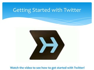 Getting Started with Twitter




Watch the video to see how to get started with Twitter!
 